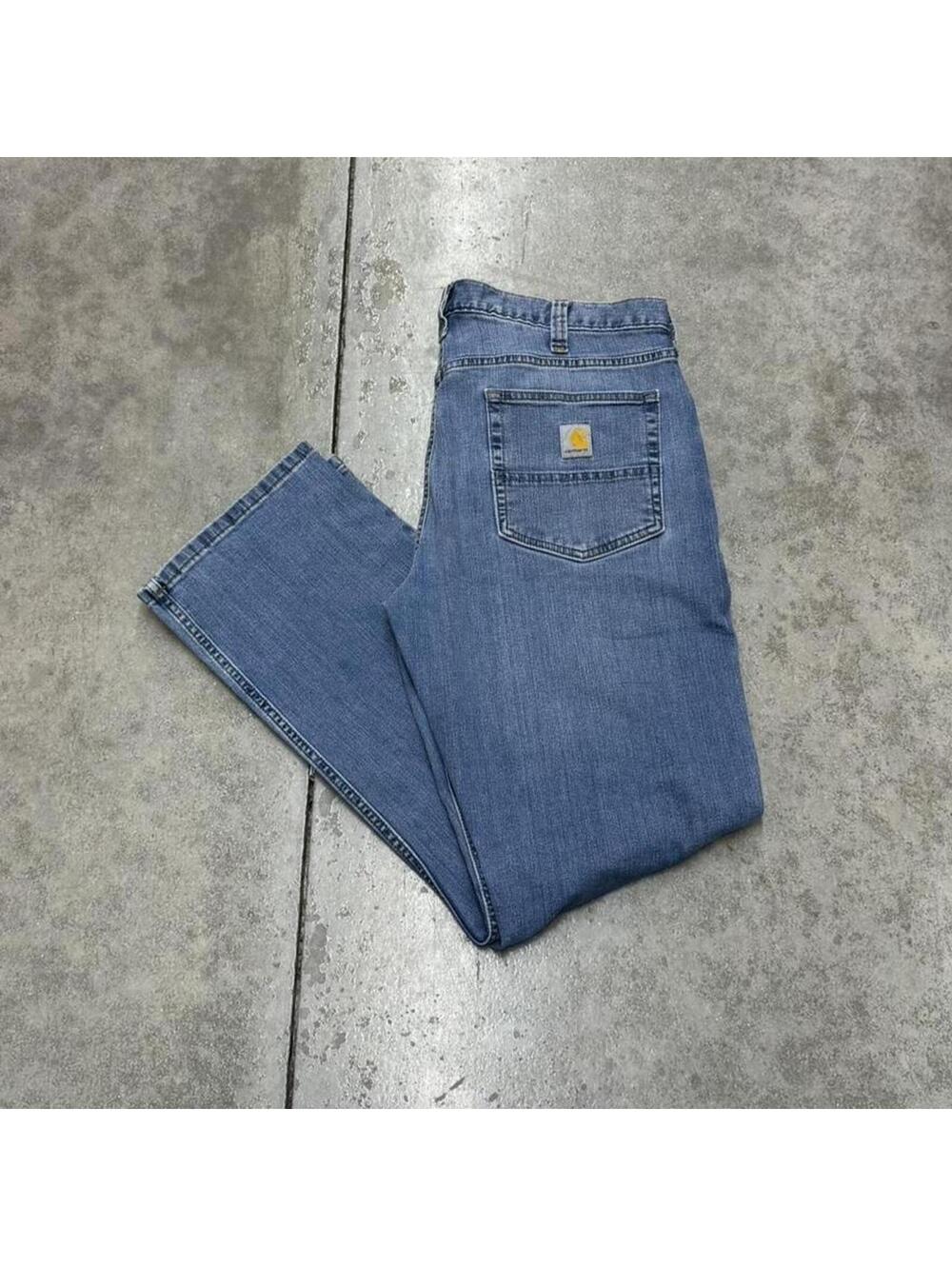 vintage carhartt faded blue relaxed fit jeans size 34 x 30
